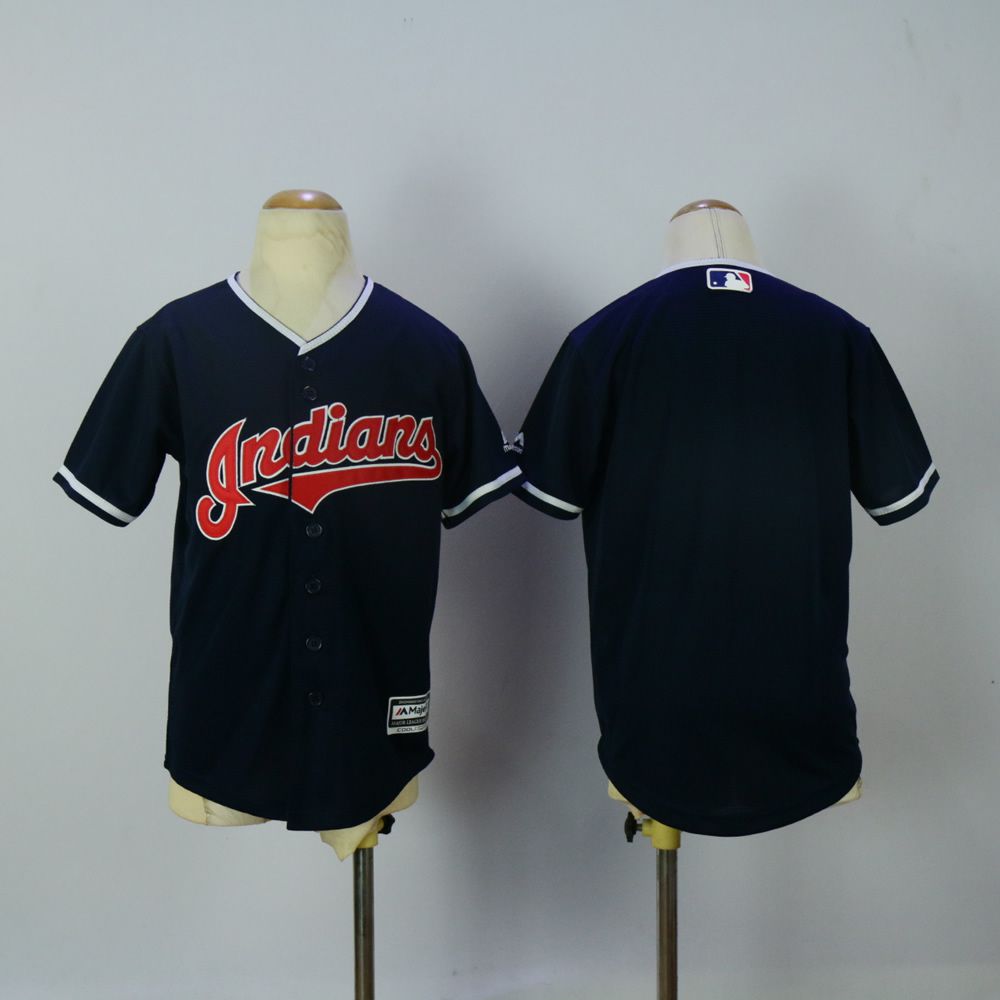 Youth Cleveland Indians Blank Blue MLB Jerseys